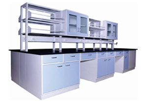 全鋼中央臺(tái)、雙面吊柜、中央試劑架S001-S003